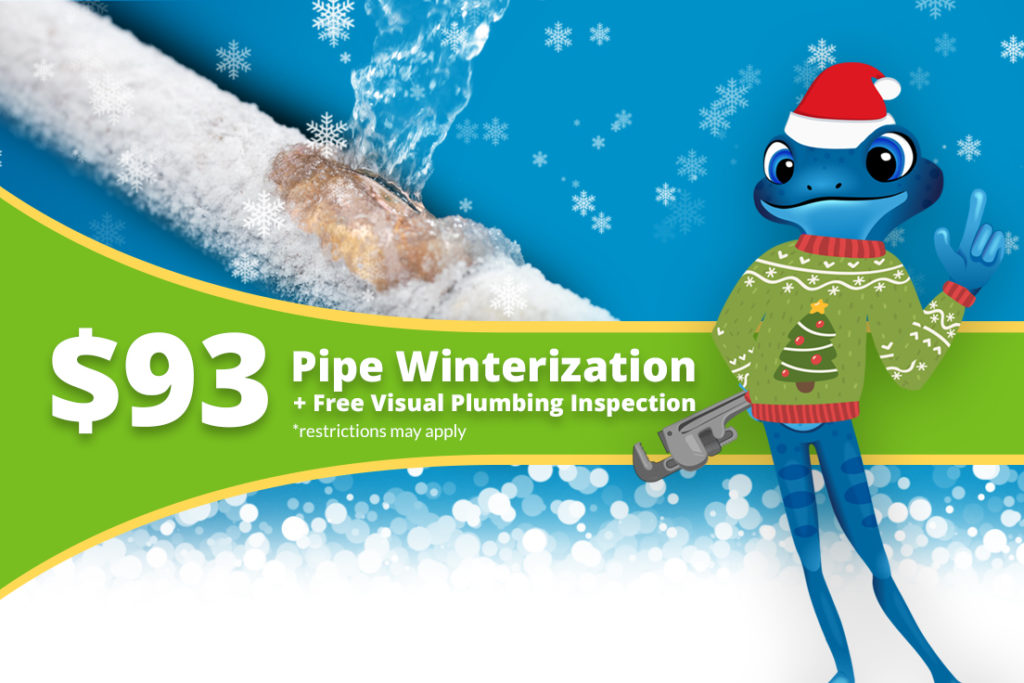 Winterize your pipes this holiday season to prevent burst pipes.