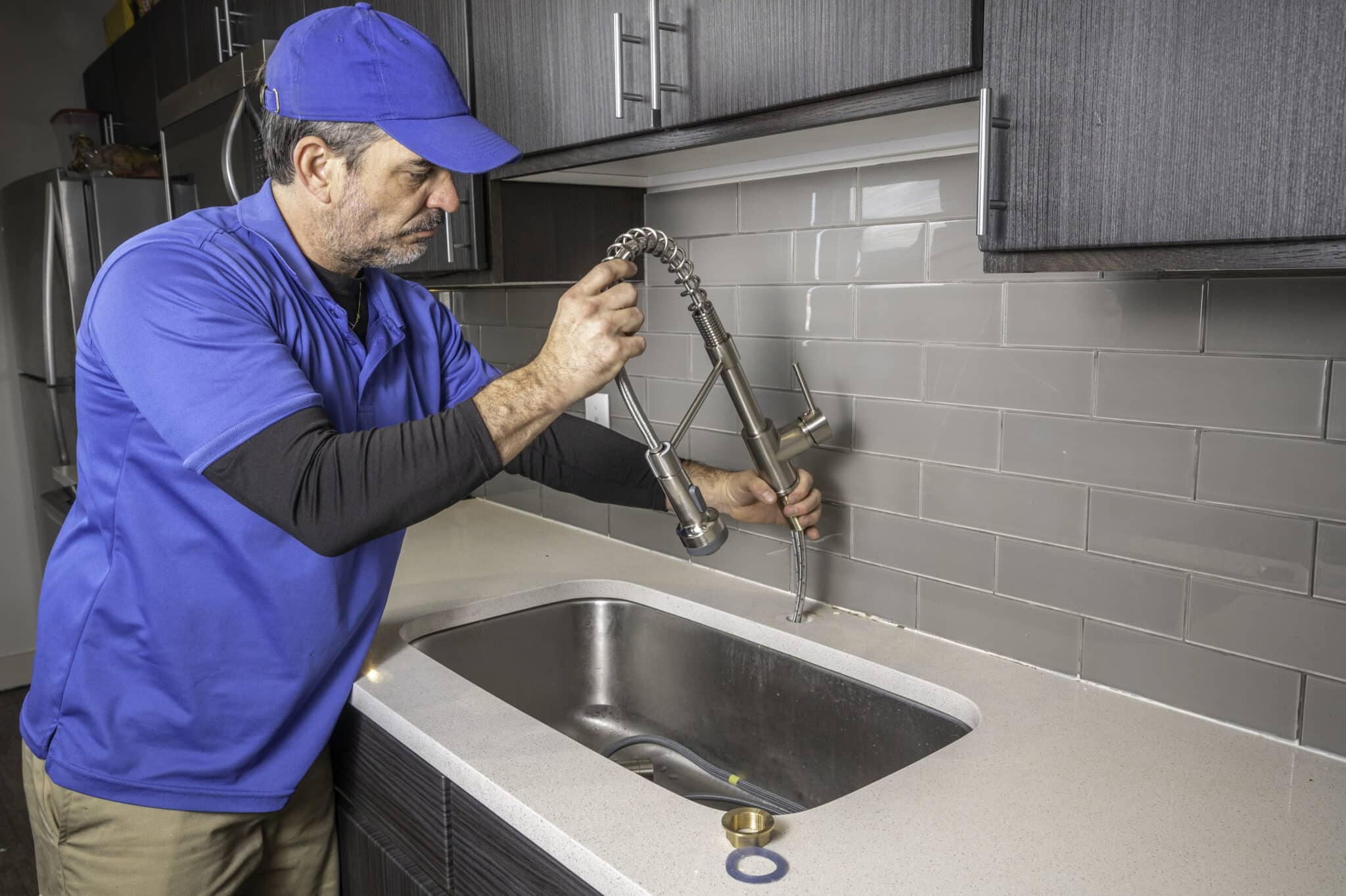 Smart faucet installation.