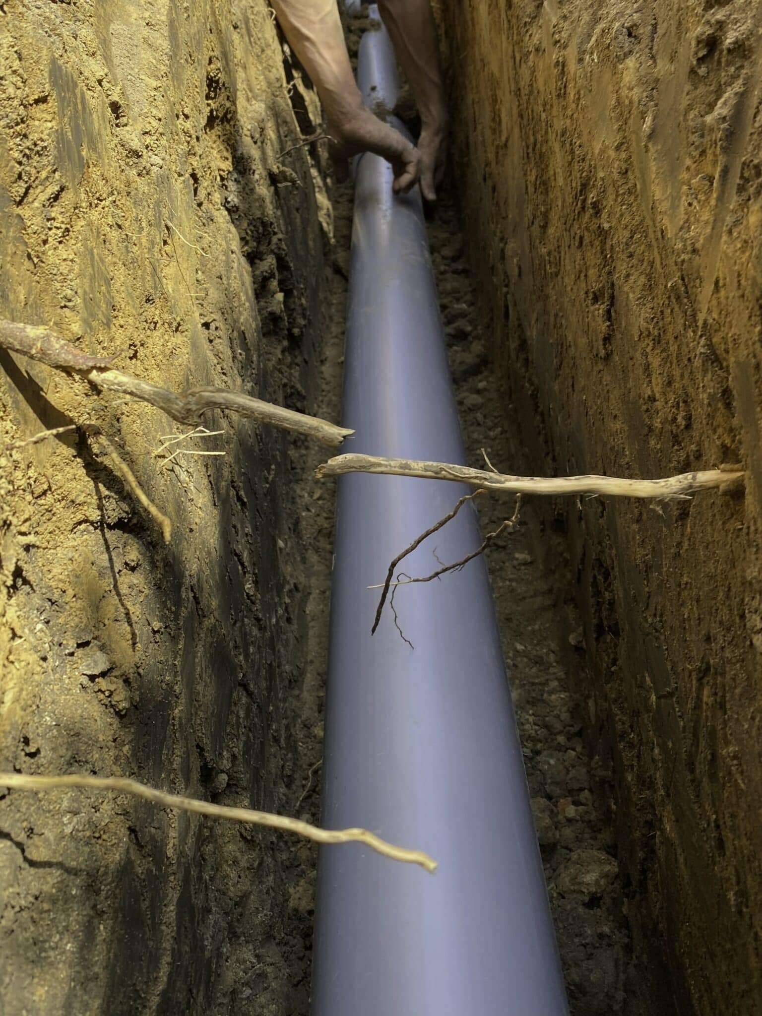 Sewer line repair in San Antonio, Texas.