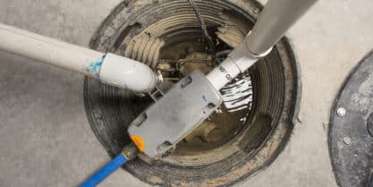 Sump pump installation that stops basement floods.