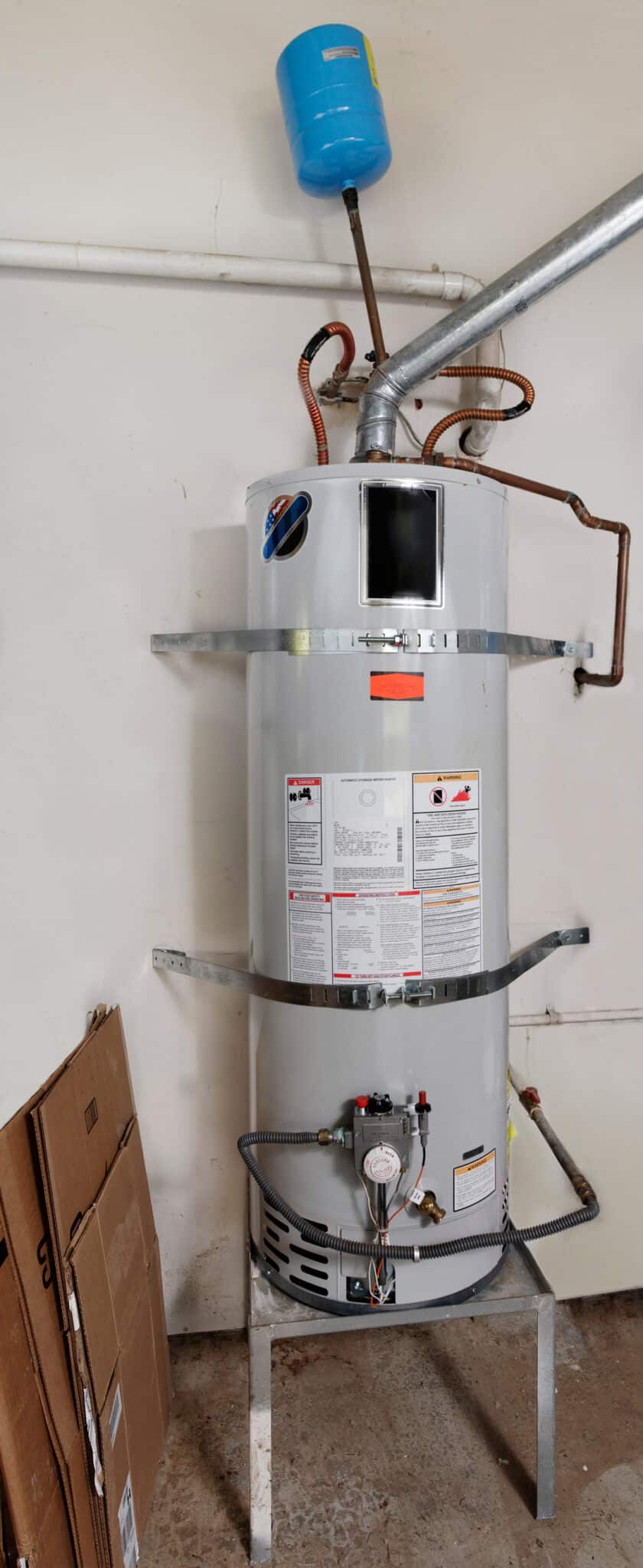 Water heater replacement with potable expansion tank.